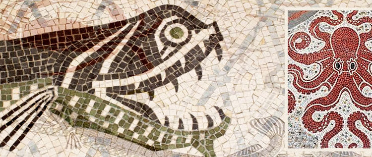 Mosaics In The Oceanographic Museum Of Monaco Mosaics In The Oceanographic Museum Of Monaco